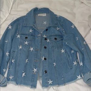 Jean jacket with embroidered stars